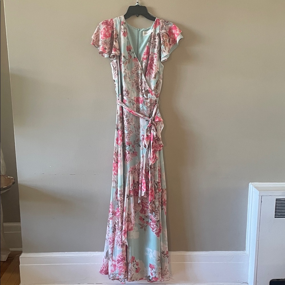Eliza J Floral Maxi Dress in Pink and Blue